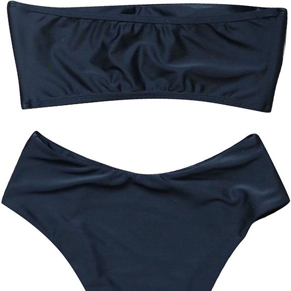 OMKAGI Other - 2 Piece Bandeau Bikini Off Shoulder High Cut Suit